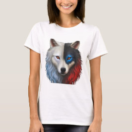 Three colored wolf tシャツ