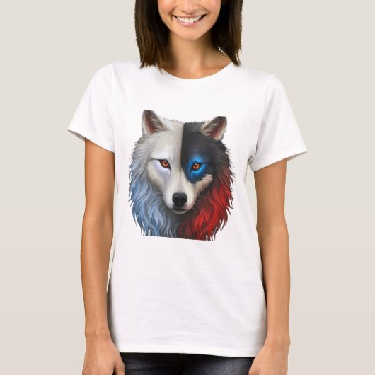 Three colored wolf tシャツ (正面)
