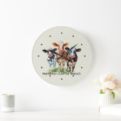 Three Cows Humorous Personalized  ラージ壁時計 (ホーム)