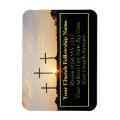 Three Crosses Sunrise教会のビジネスカード マグネット (縦)