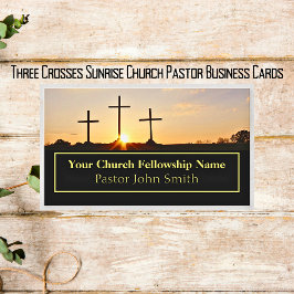 Three Crosses Sunrise教会牧師ビジネスカード 名刺