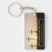 Three Crosses Sunrise Church Pastor Business キーホルダー (正面)