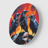 Three Crows ラージ壁時計 (傾斜)