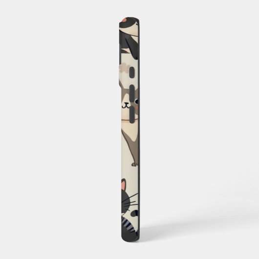 Three cute cat phone cases iPhone 16ケース (左側面)