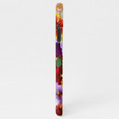 three cute green Budgies with cloroful flower iPhoneケース (右側)