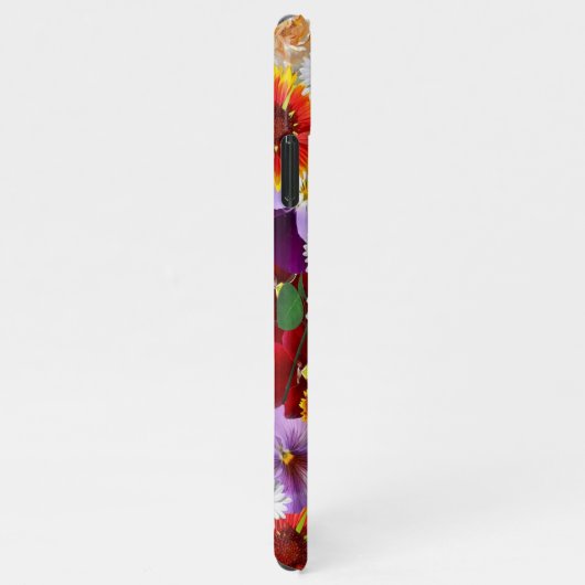 three cute green Budgies with cloroful flower iPhoneケース (右側)