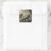 Three Cute Pandas スクエアシール (バッグ)