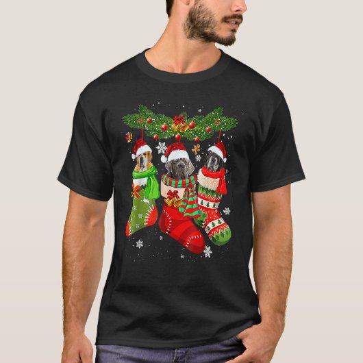 Three Dachshund In Sock Christmas Santa X mas Dog  Tシャツ (正面)