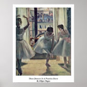 Three Dancers In A Practice Room By Edgar Degas ポスター (正面)