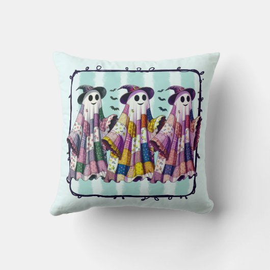 Three Dancing Ghosts in Witches Hats クッション (裏面)