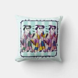 Three Dancing Ghosts in Witches Hats クッション