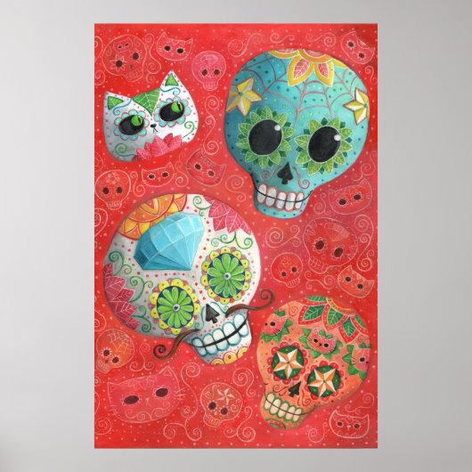 Three Day of The Dead Skulls ポスター (正面)