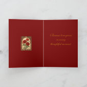 Three Deep Red Roses Art Nouveau Style カード (内部)