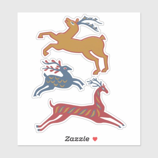 Three Deers American Folk Art シール (シート)