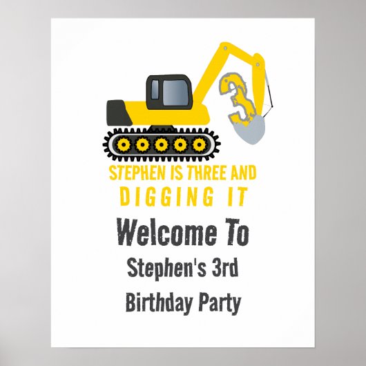 Three & Digging it  3rd Birthday Party Welcome  ポスター (正面)