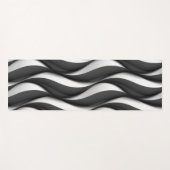 Three Dimensional Black and White Wave Pattern ヨガマット (正面(横))