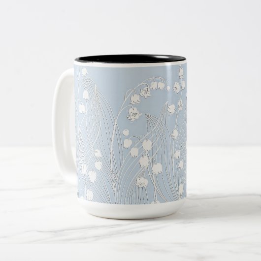 Three Dimensional Lily of the Valley Flowers Mug ツートーンマグカップ (正面左)