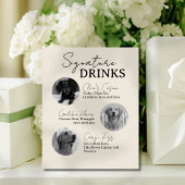 Three Dog Wedding Signature Drinks Bar Sign 台座サイン