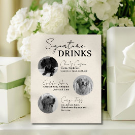 Three Dog Wedding Signature Drinks Bar Sign 台座サイン