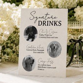 Three Dog Wedding Signature Drinks Bar Sign 台座サイン