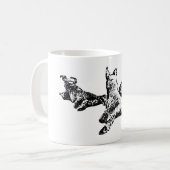 Three Dogs Mug – Lying Trio in Black Ink コーヒーマグカップ (正面左)