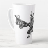 Three Dogs Mug – Resting Companions in Ink Style カフェラテマグ (左アングル)