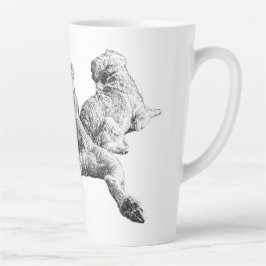 Three Dogs Mug – Resting Companions in Ink Style カフェラテマグ