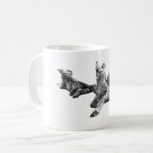Three Dogs Mug – Resting Companions in Ink Style コーヒーマグカップ (正面左)