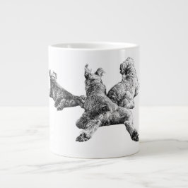 Three Dogs Mug – Resting Companions in Ink Style ジャンボコーヒーマグカップ