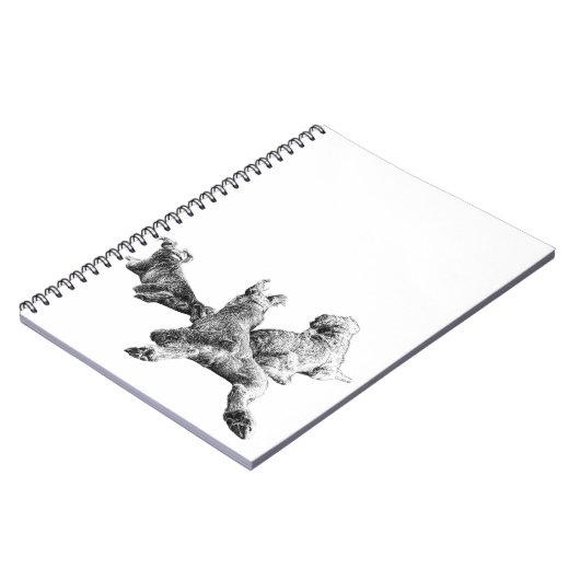 Three Dogs Notebook – Peaceful Back View Portrait ノートブック (左側)