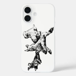 Three Dogs Phone Case – Minimalist Black Ink iPhone 16ケース