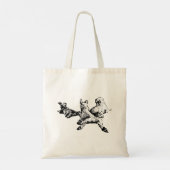 Three Dogs Tote – Minimalist Ink-Style Trio トートバッグ (裏面)