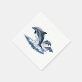 Three Dolphins Jumping, Ocean Life Hat Design スタンダードカクテルナプキン (角)