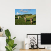 Three Donkeys in a Field Photograph ポスター (ホームオフィス)