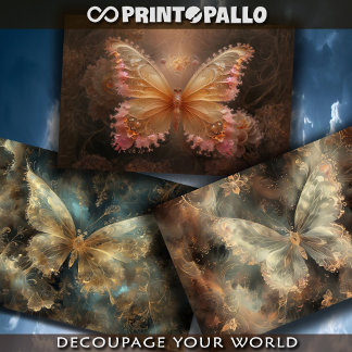 Three dreamy abstract butterflies -  ラッピングペーパーシート