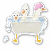 Three Ducks in a bubbly tub シール (正面)