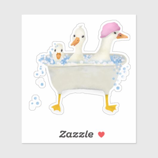 Three Ducks in a bubbly tub シール (シート)
