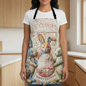 Three Easter Bunnies Quilted Look エプロン