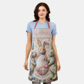 Three Easter Bunny Quilted Look エプロン (着用した状態)