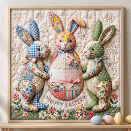 Three Easter Bunny Quilted Look ポスター