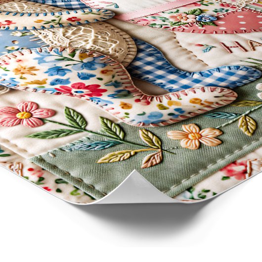 Three Easter Bunny Quilted Look ポスター (角)