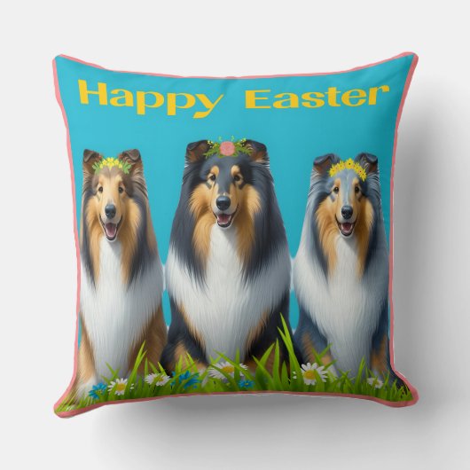 Three Easter Collies クッション (裏面)