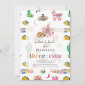 Three-esta Fiesta 3歳の誕生日 招待状 (正面)