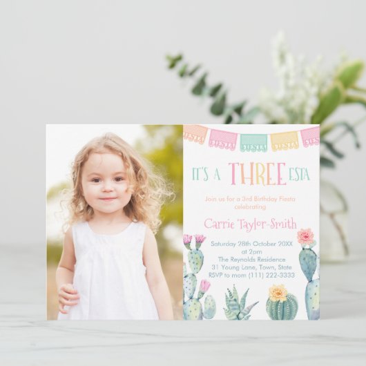 THREE-esta Mexican Fiesta 3rd誕生日パーティー写真 招待状 (スタンド正面)