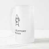 Three Eye Bot Tech Support Rocks フロストグラスビールジョッキ (正面左)