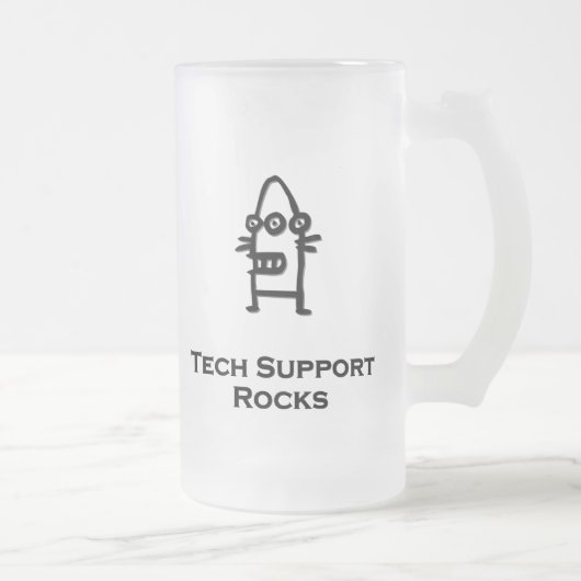 Three Eye Bot Tech Support Rocks フロストグラスビールジョッキ (右)