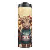 Three Festive Highland Coos タンブラー (正面)