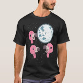 Three Flamingo Moon 3 Flamingos Howling At The Moo Tシャツ (正面)