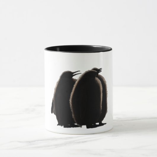 Three fluffy & cute Baby Penguins マグカップ (中央)