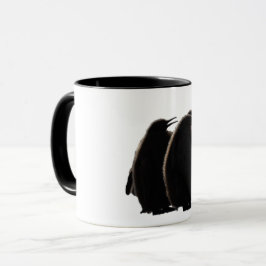 Three fluffy & cute Baby Penguins マグカップ